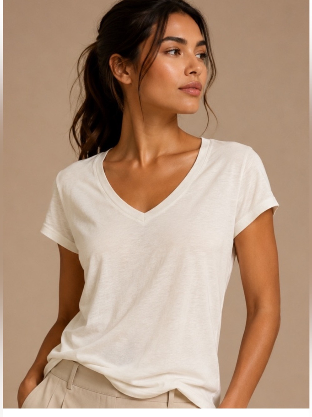 J. Crew Light Blue Slub Cotton V-Neck Short Sleeve Tee NWOT Relaxed M